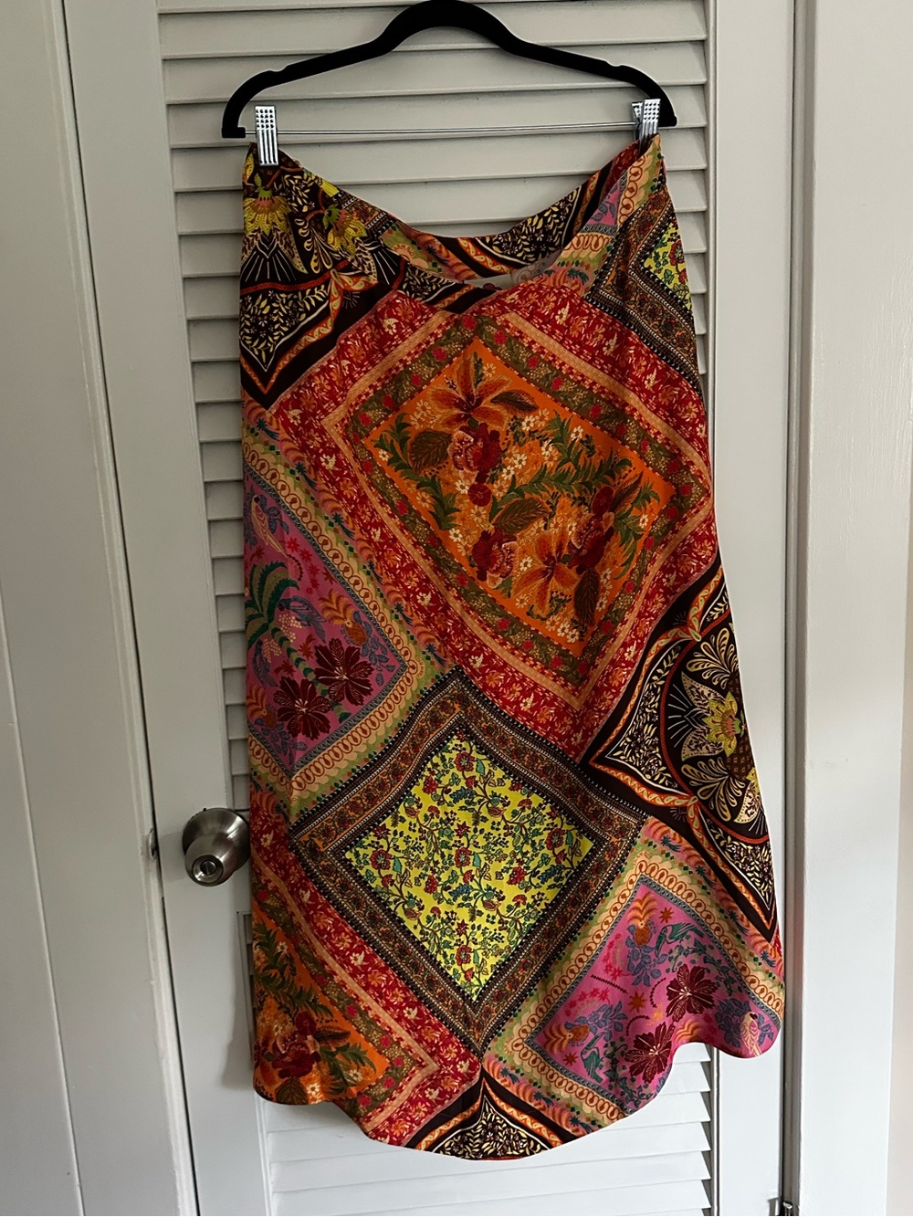 NWT FARM Rio Multicolor Patchwork Midi Skirt - Picture 4 of 6
